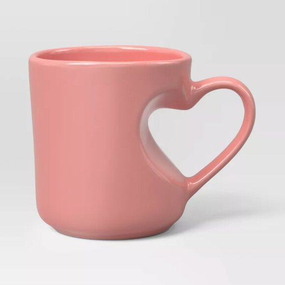 TARGET THRESHOLD HEART HANDLE MUG PINK 1CT - Picture 3 of 5